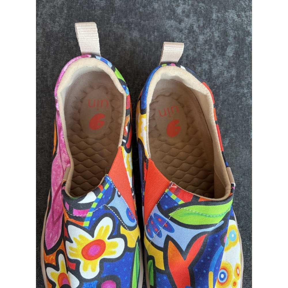 UIN Women Secret Garden Slip On Shoes Canvas Size 8.5 Artsy Boho Wearable Art - Picture 6 of 8